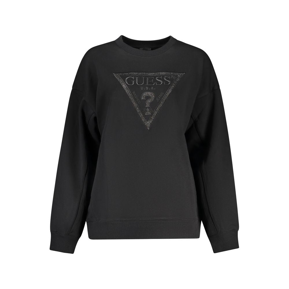 Guess Jeans Black Cotton Women Sweatshirt | Regal Royce