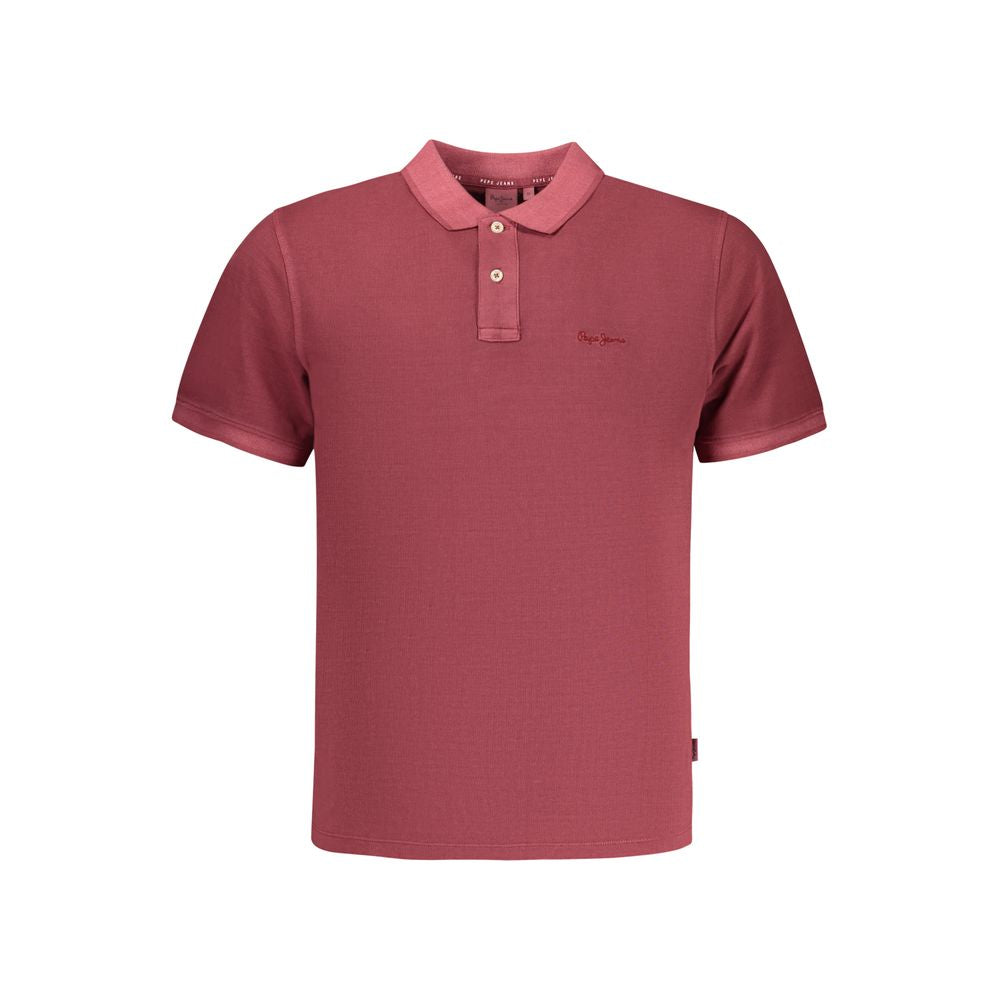 Pepe Jeans Red Cotton Polo Shirt | Regal Royce