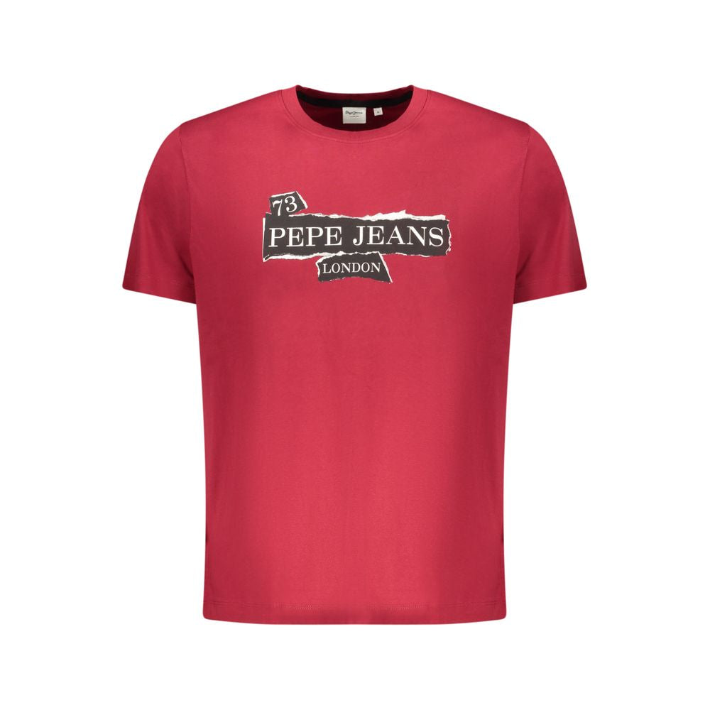 Pepe Jeans Red Cotton Men T-Shirt | Regal Royce