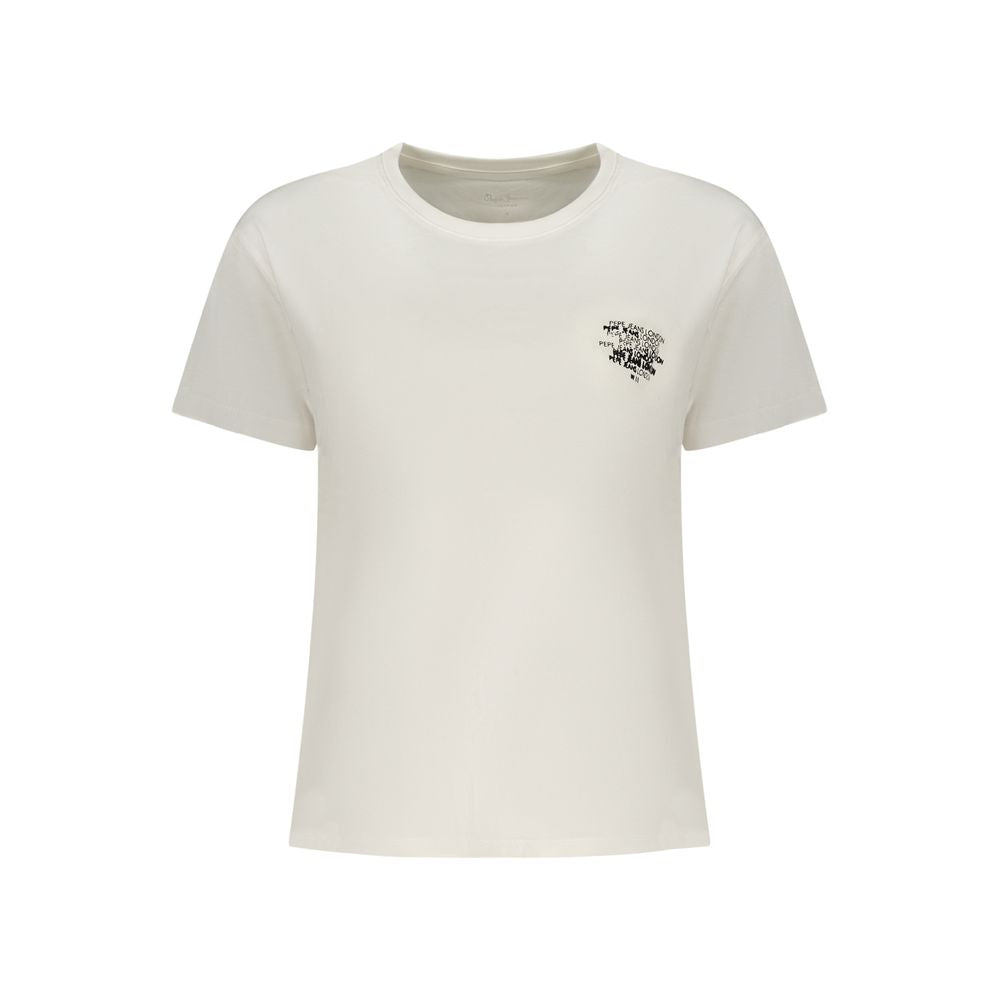 Pepe Jeans White Cotton Women T-Shirt | Regal Royce