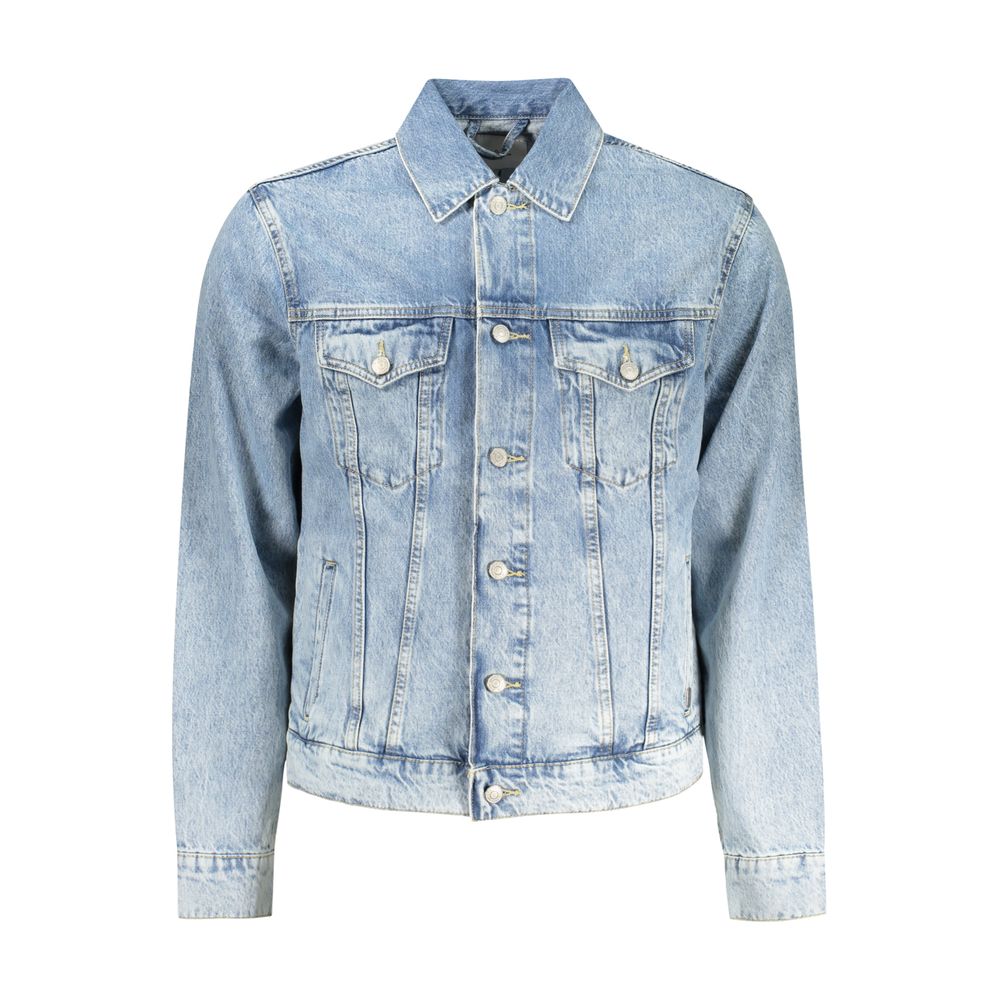 Pepe Jeans Azzurro Cotton Men Jacket | Regal Royce