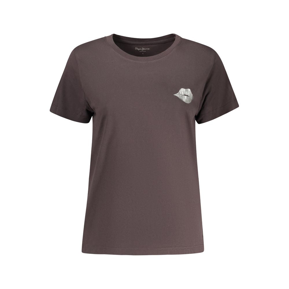 Pepe Jeans Black Cotton Women T-Shirt | Regal Royce