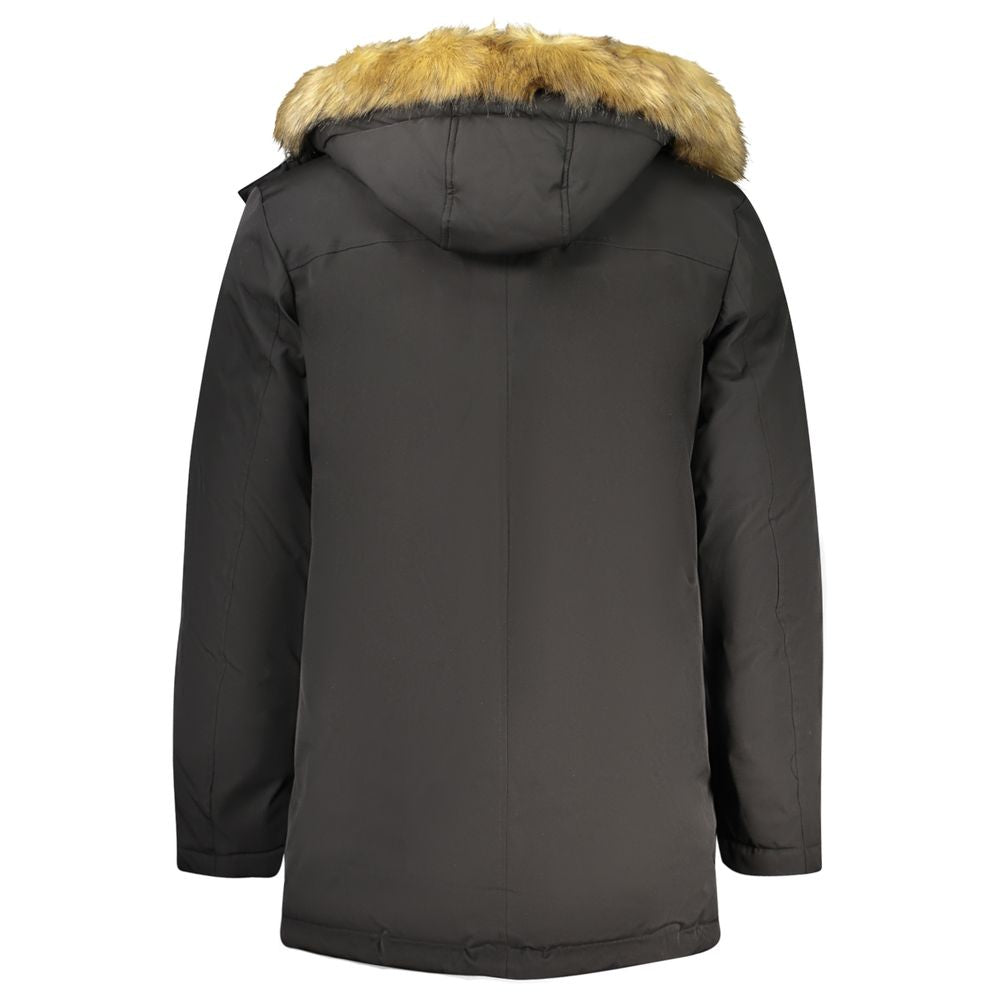 Guess Jeans Black Polyester Mens Jacket | Regal Royce