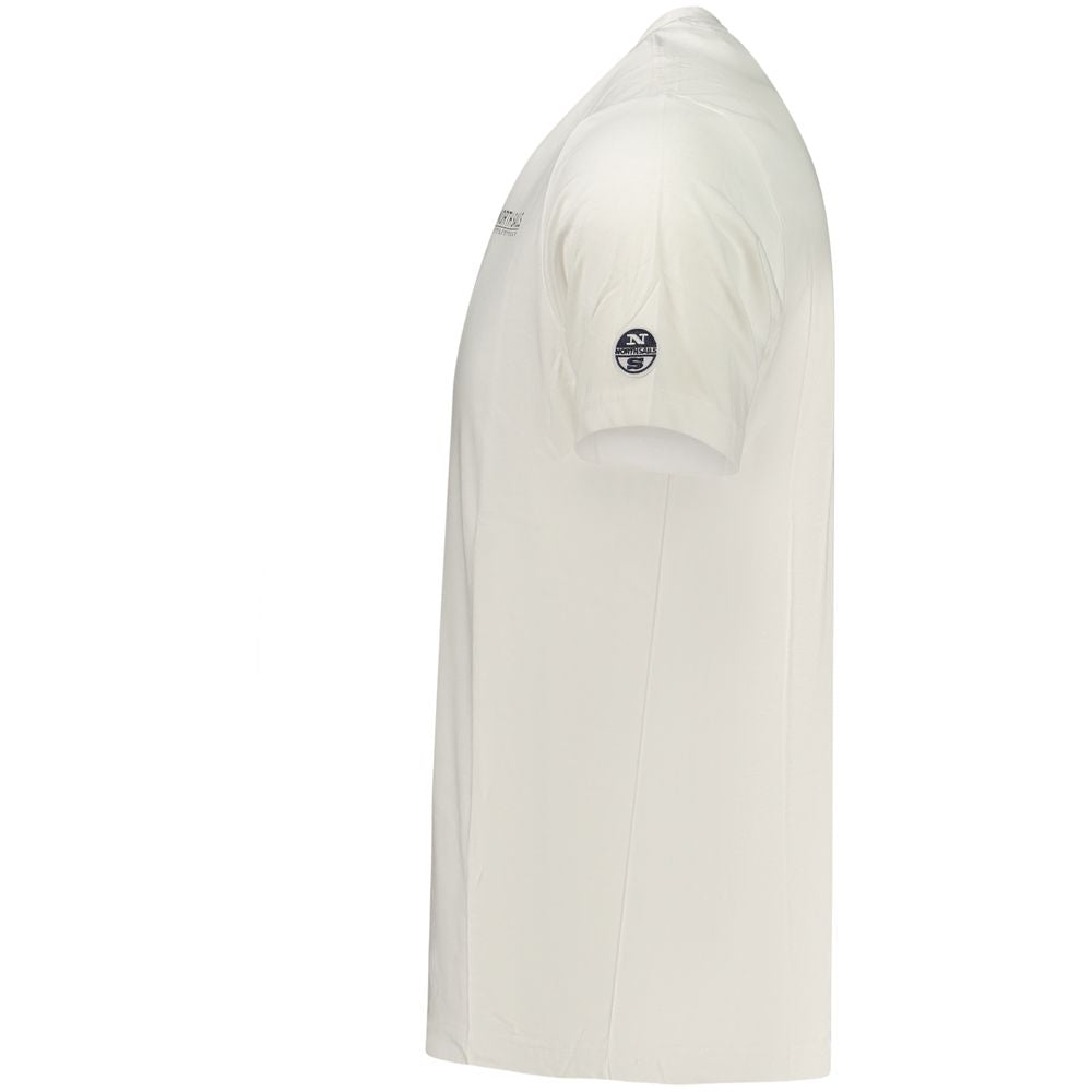 North Sails White Cotton Men T-Shirt | Regal Royce
