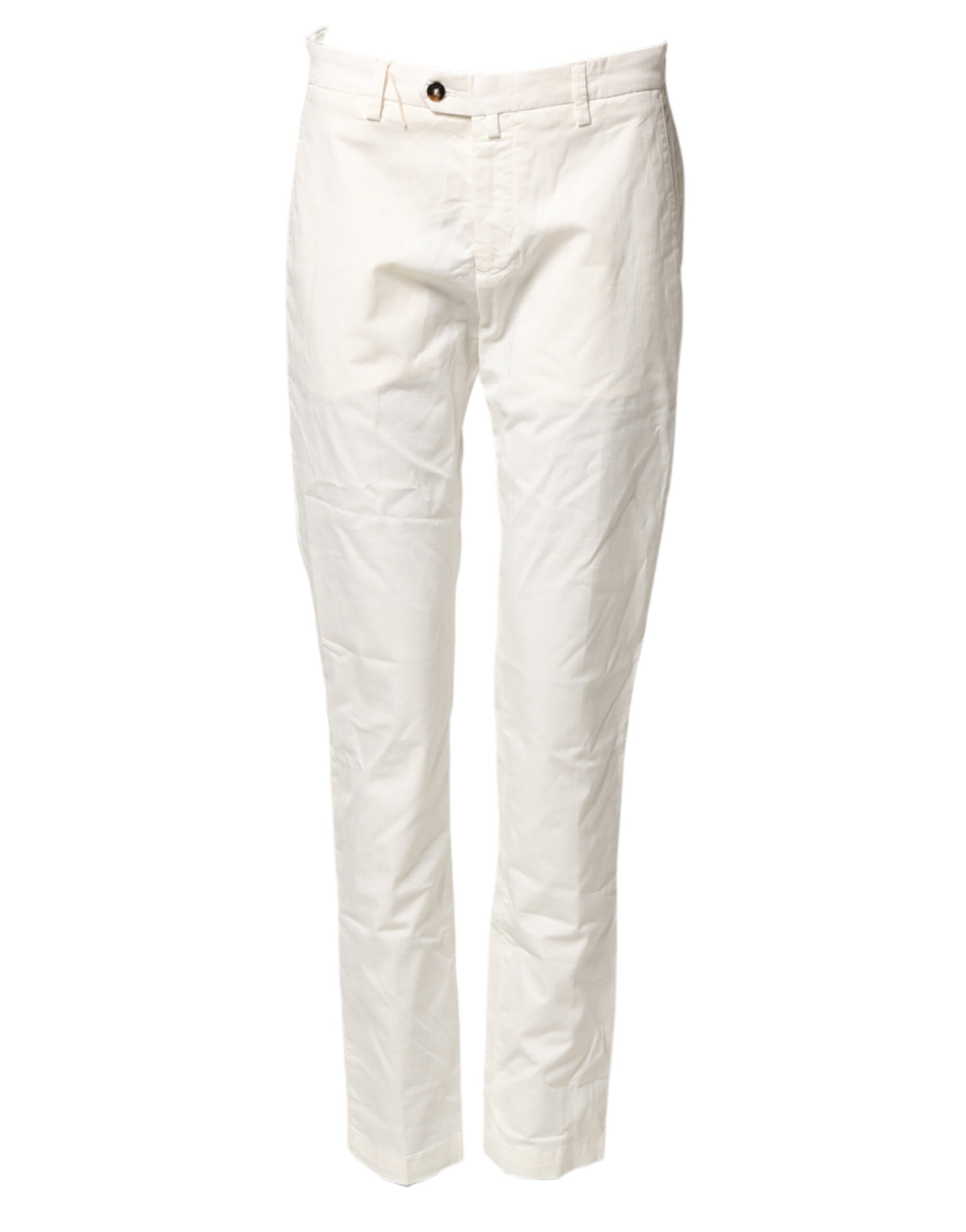 Briglia 1949 White Cotton Straight Fit Chino Trouser Pants | Regal Royce