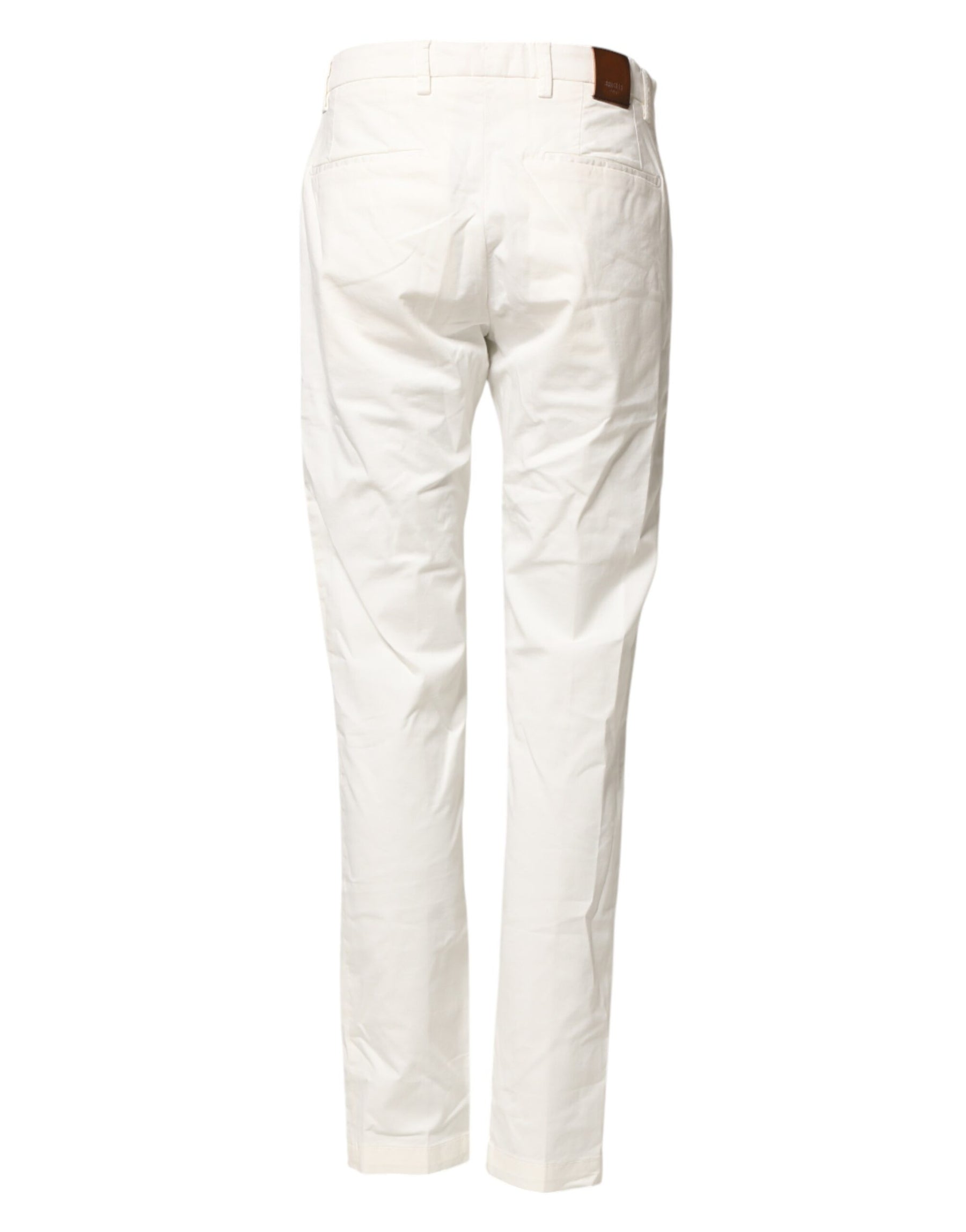 Briglia 1949 White Cotton Straight Fit Chino Trouser Pants | Regal Royce