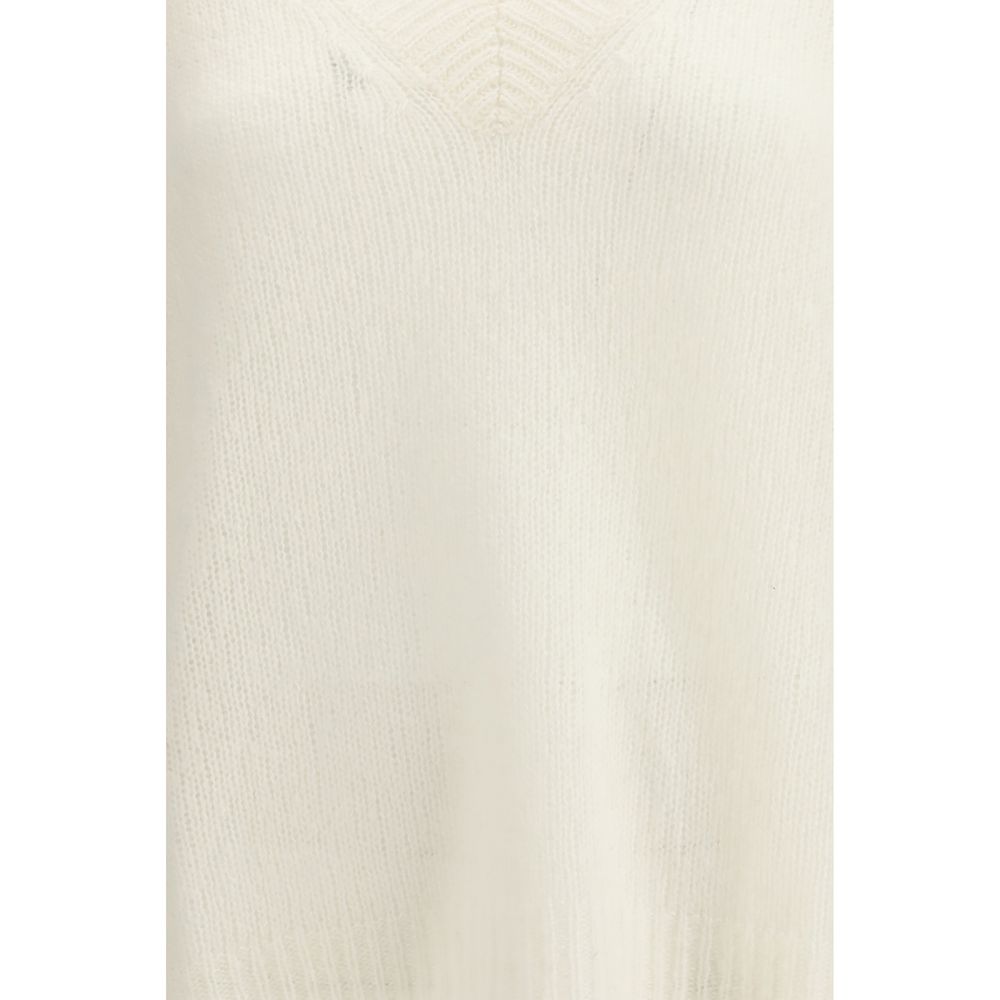 Lisa Yang White Cashmere Cashmere Sweater | Regal Royce