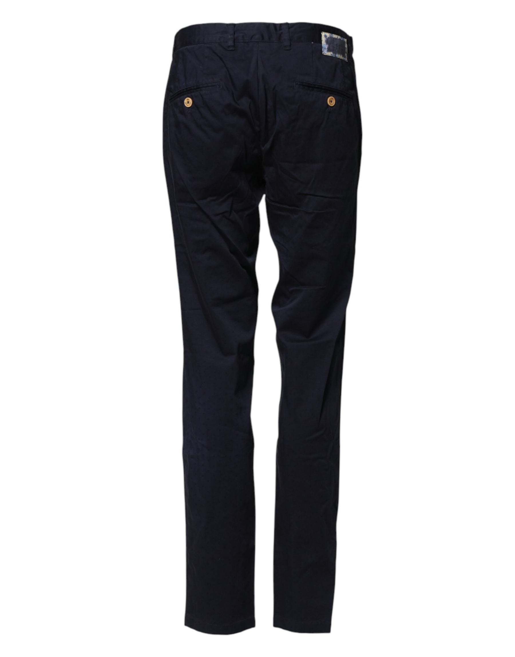 Domenico Tagliente Navy Blue Straight Chino Mid Waist Pants | Regal Royce