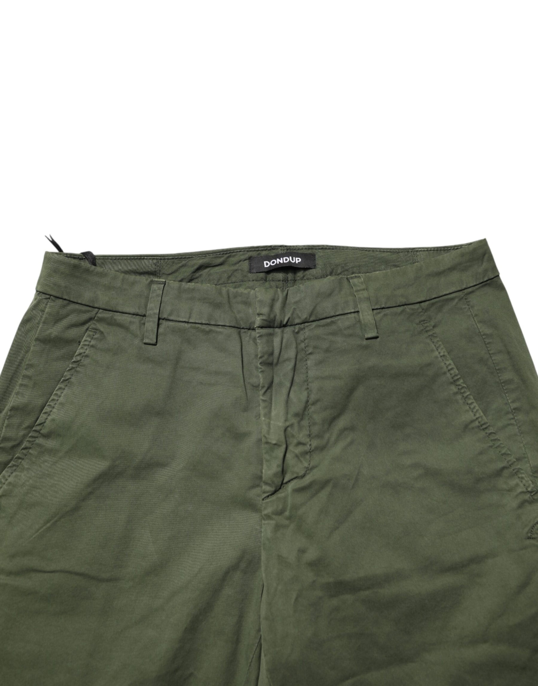 Dondup Dark Green Cotton Stretch Skinny Chino Trouser Pants | Regal Royce