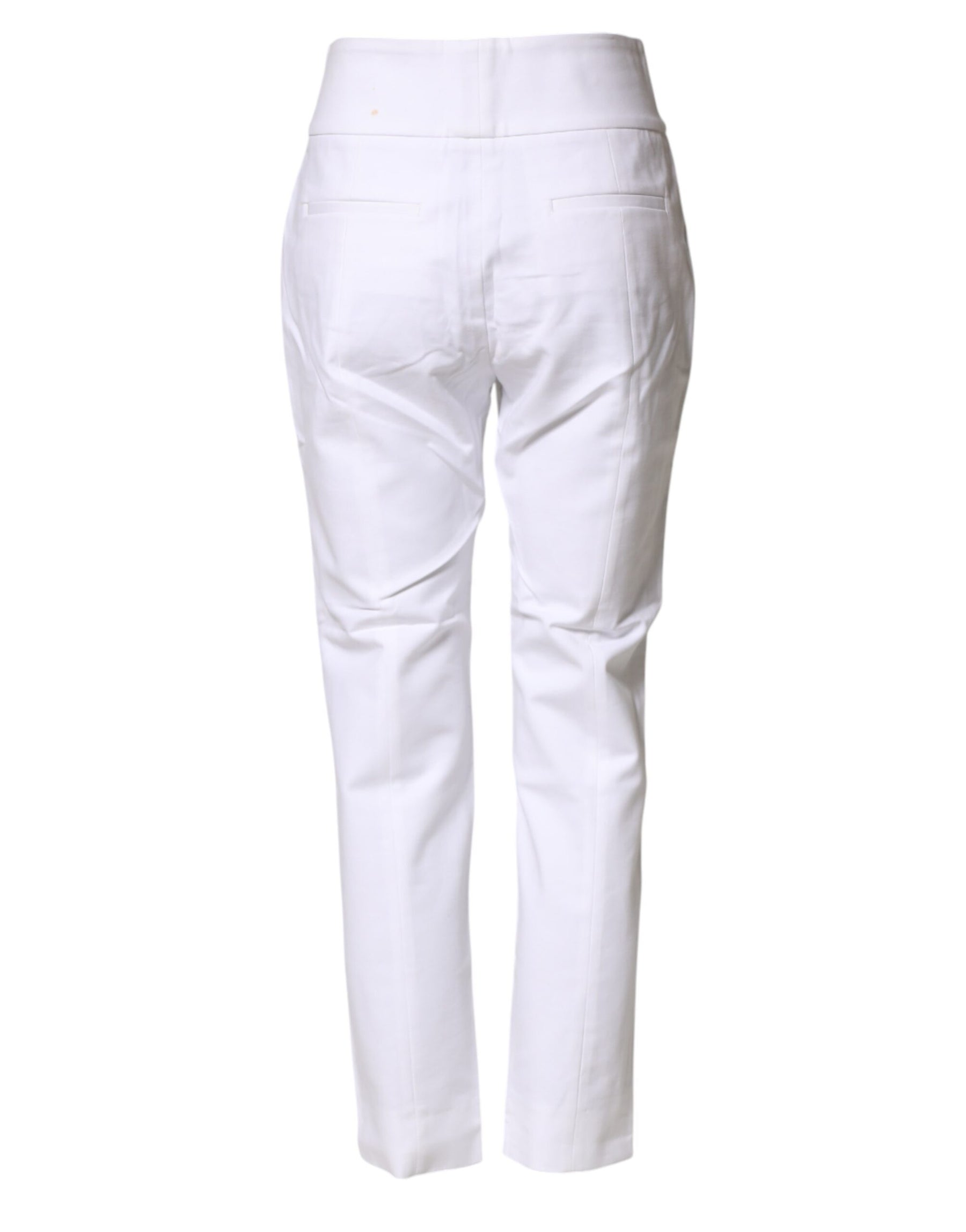 Peserico White High Waist Tapered Fit Chino Trouser Pants | Regal Royce