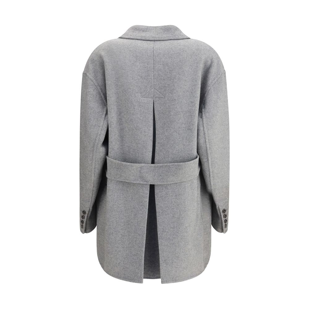Ermanno Scervino Gray Wool Coat | Regal Royce