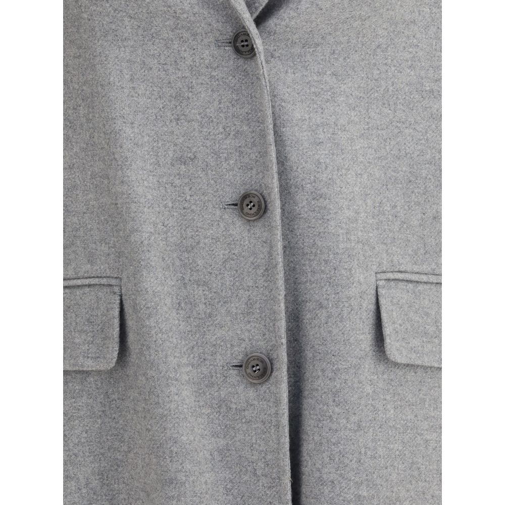 Ermanno Scervino Gray Wool Coat | Regal Royce