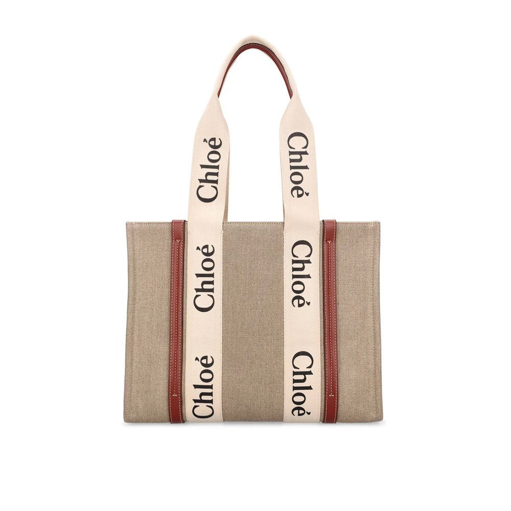 Chloé Beige Linen Tote Bag | Regal Royce