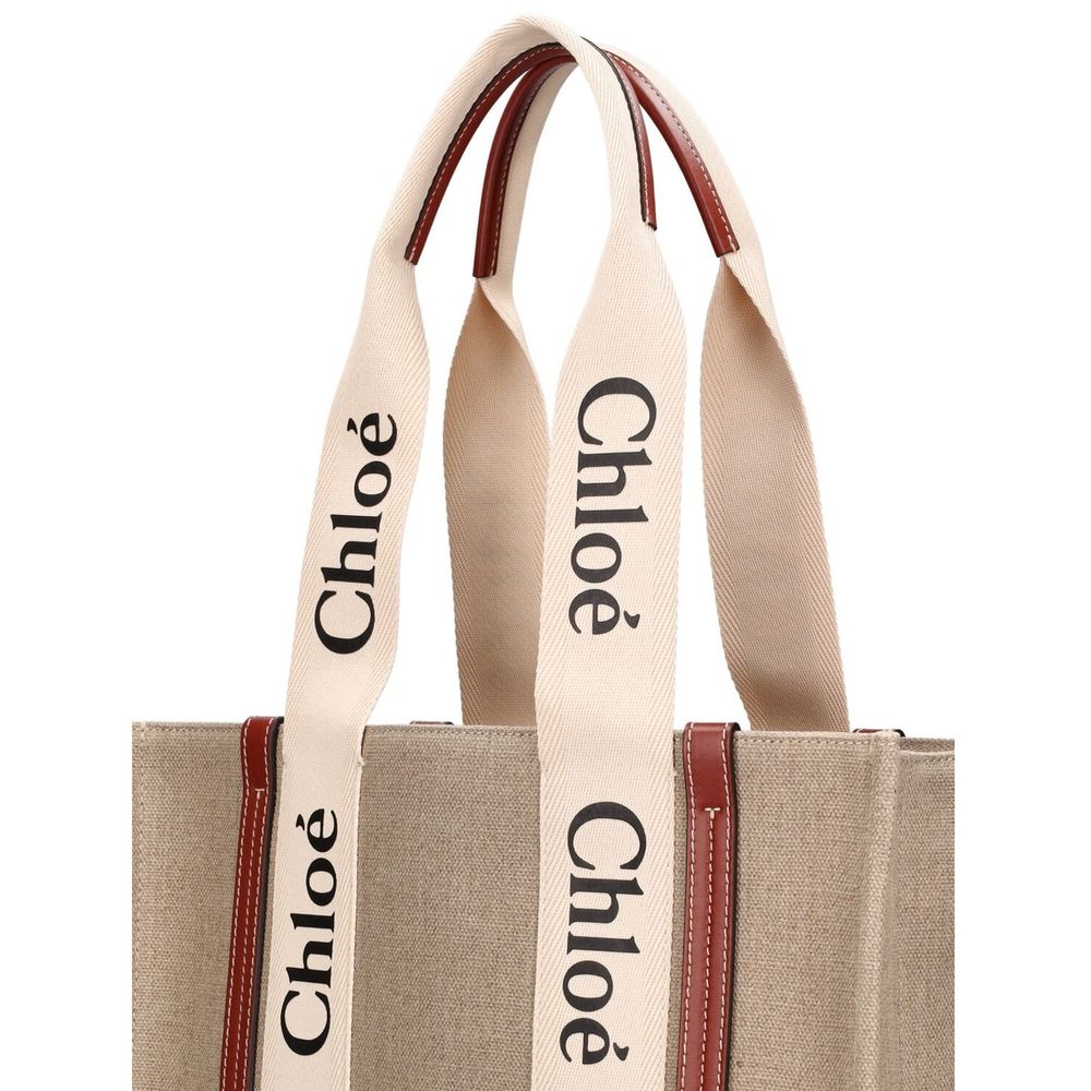 Chloé Beige Linen Tote Bag | Regal Royce