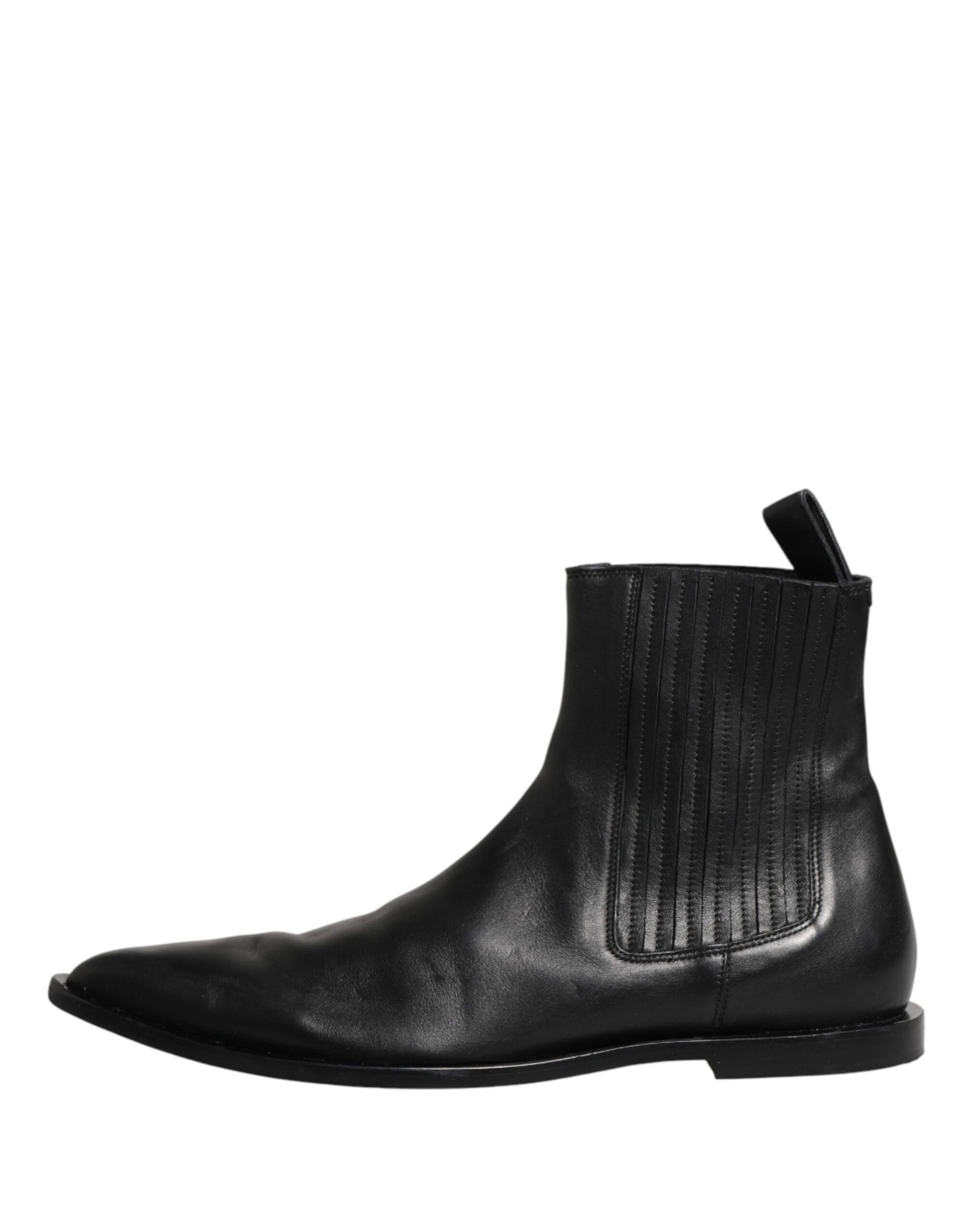 Dolce & Gabbana Black Chelsea Men Short Ankle Boots Shoes | Regal Royce