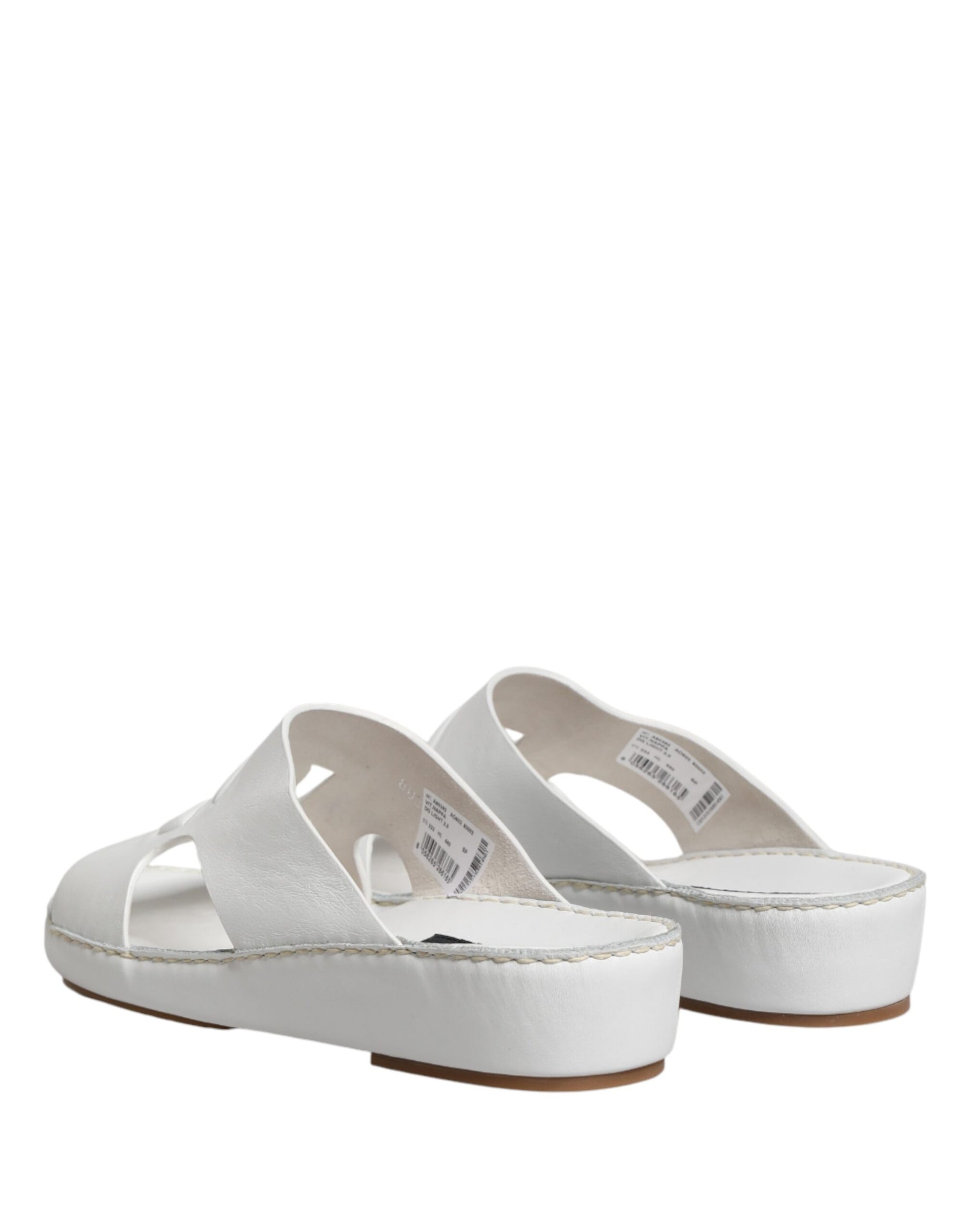 Dolce & Gabbana White DG Cutout Slides Slippers Flats Shoes | Regal Royce