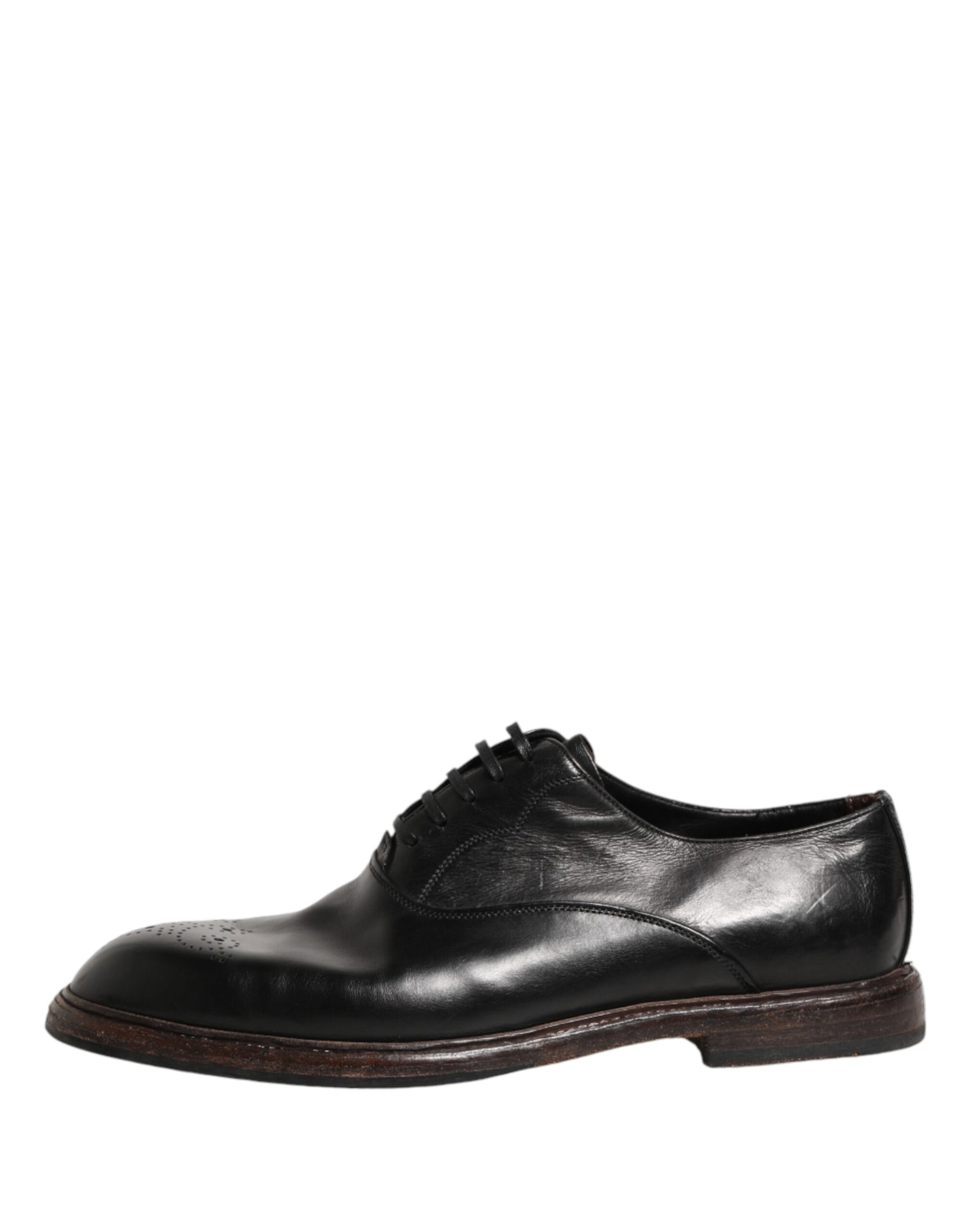 Dolce & Gabbana Black Calfskin Leather Oxford Dress Shoes | Regal Royce