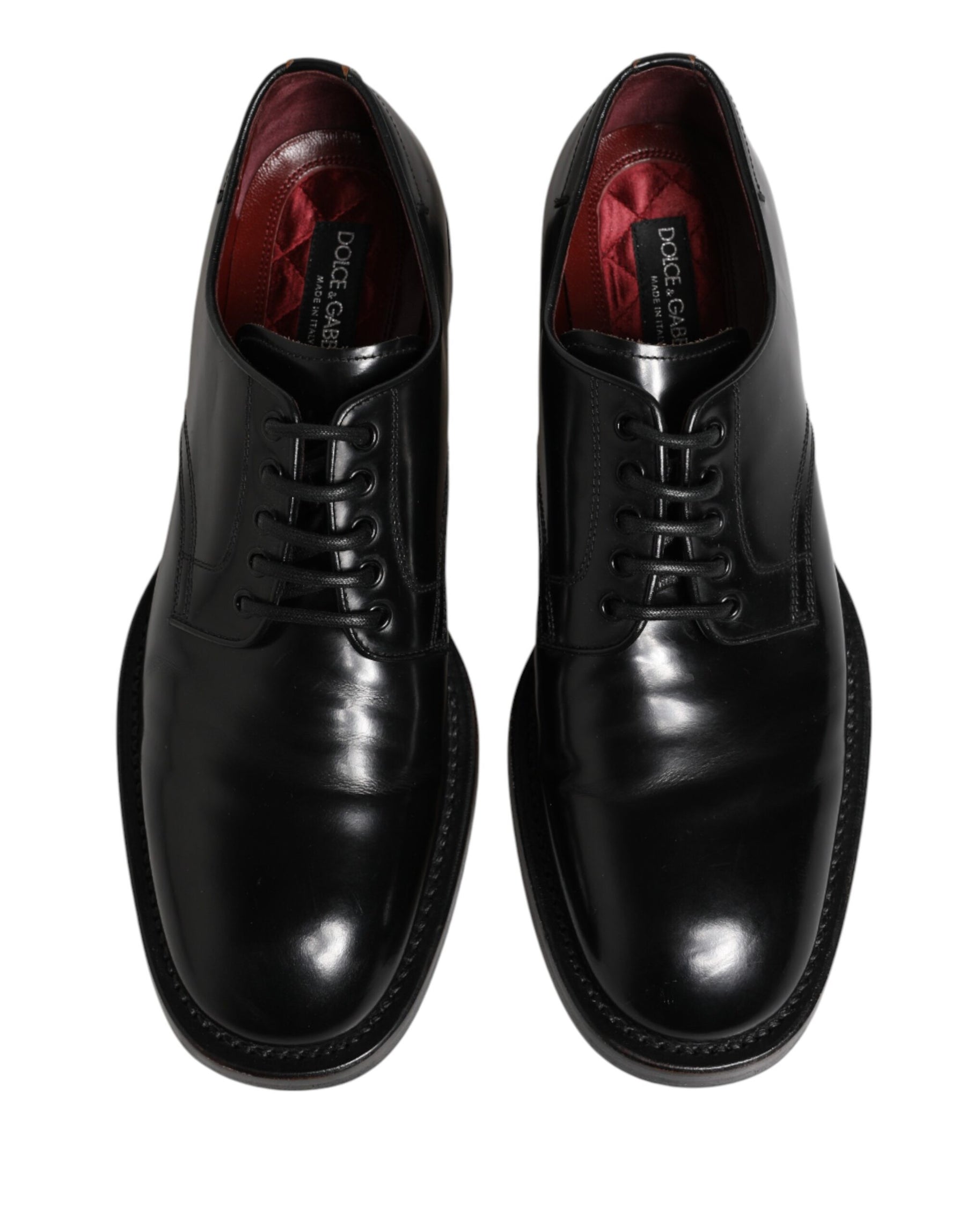 Dolce & Gabbana Black Lace Up Leather Dress Derby Men Shoes | Regal Royce