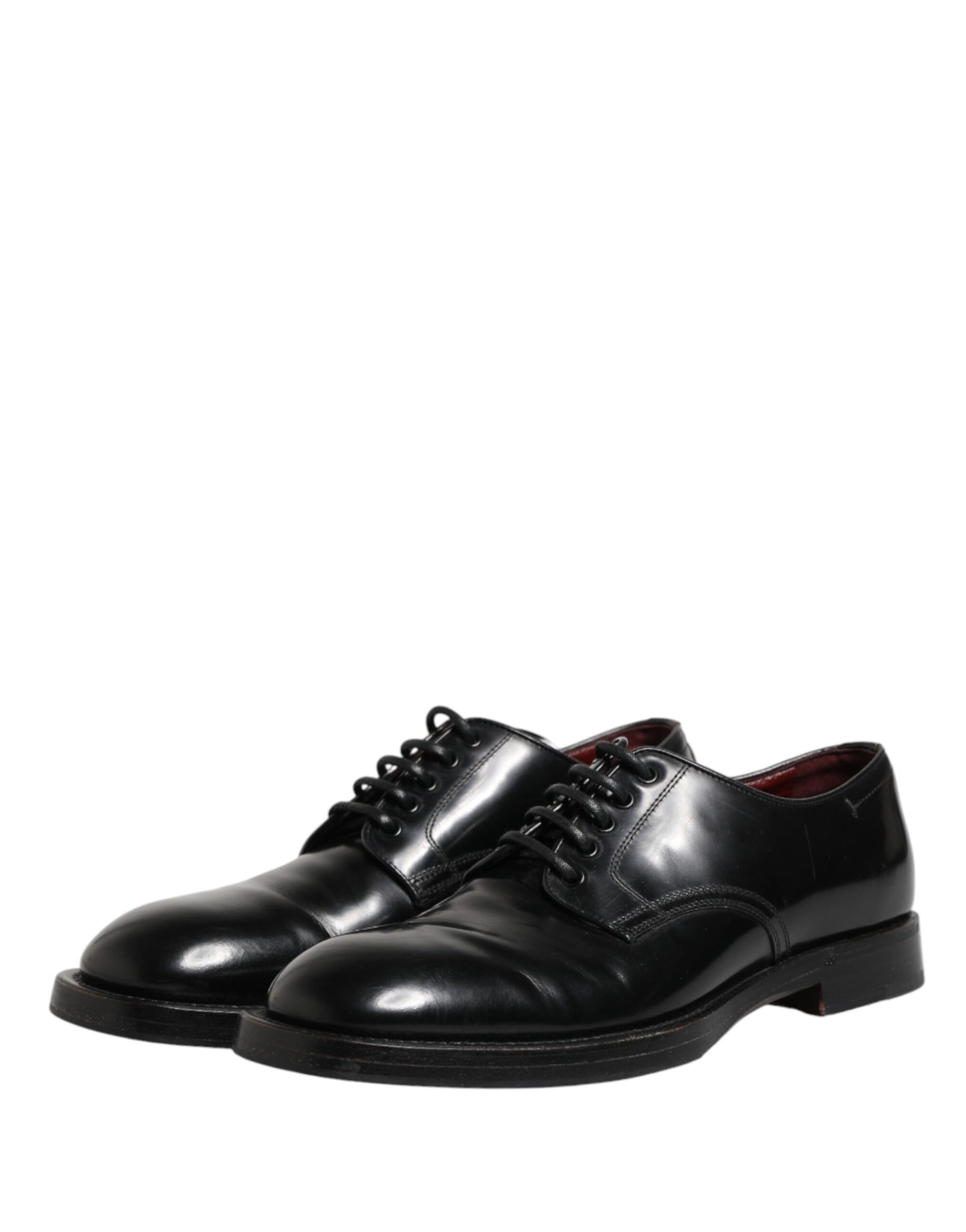 Dolce & Gabbana Black Lace Up Leather Dress Derby Men Shoes | Regal Royce