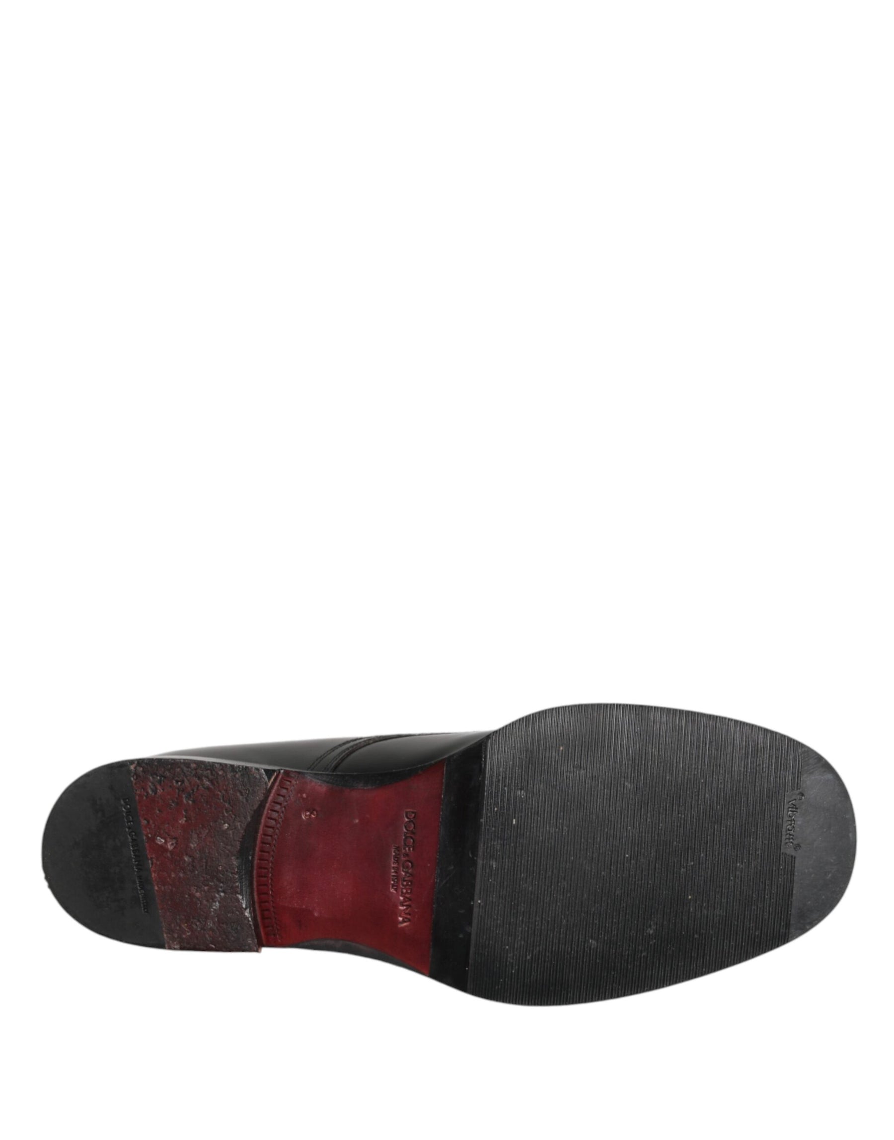 Dolce & Gabbana Black Lace Up Leather Dress Derby Men Shoes | Regal Royce