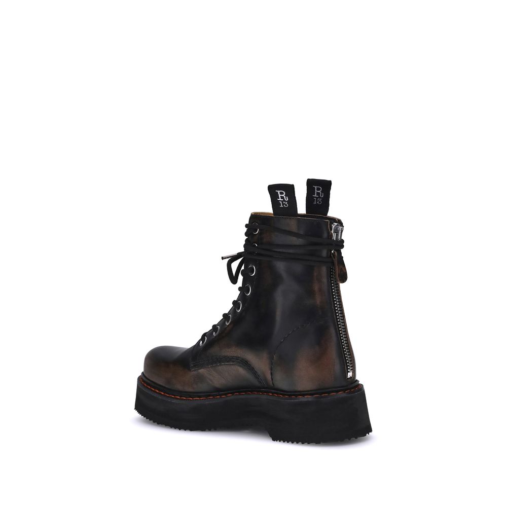 R13 Brown Rubber Lace-Up Boots | Regal Royce