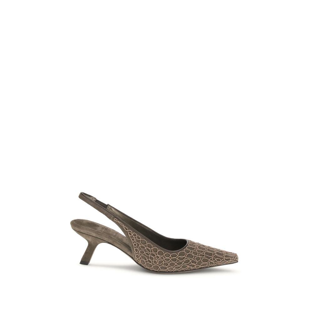 Brunello Cucinelli Brown Leather High Heel Pumps | Regal Royce