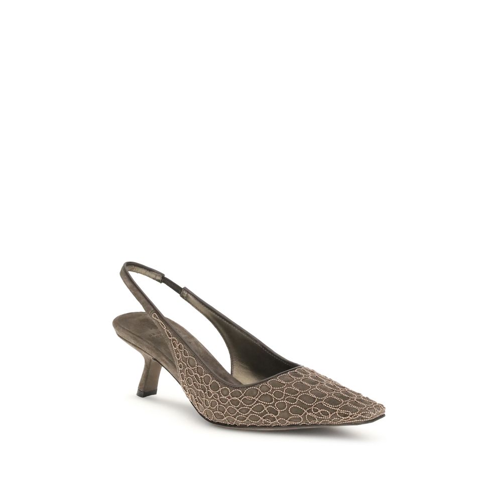 Brunello Cucinelli Brown Leather High Heel Pumps | Regal Royce