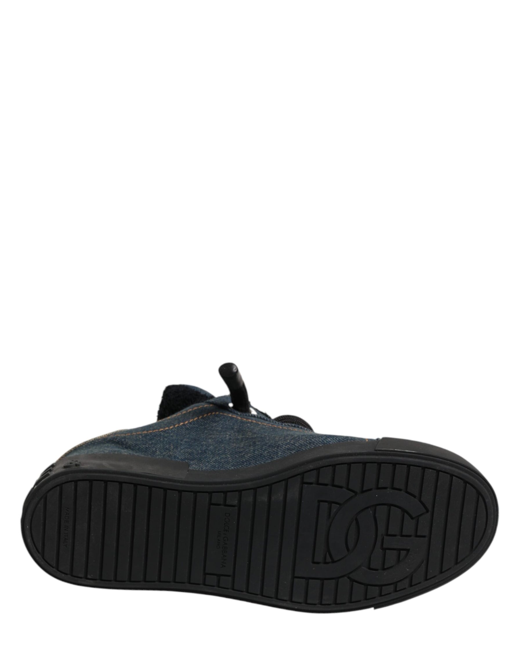 Dolce & Gabbana Multicolor Color Block Denim Low Top Sneakers Shoes | Regal Royce