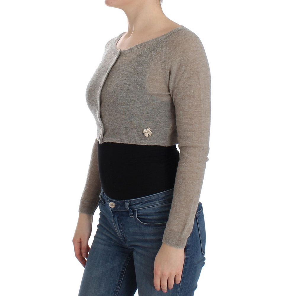 Ermanno Scervino Beige Alpaca Leather Cardigan | Regal Royce