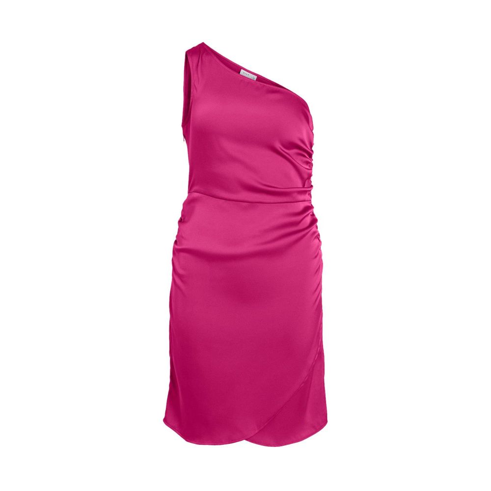 Vila Clothes Fuchsia Polyester Casual Dress | Regal Royce