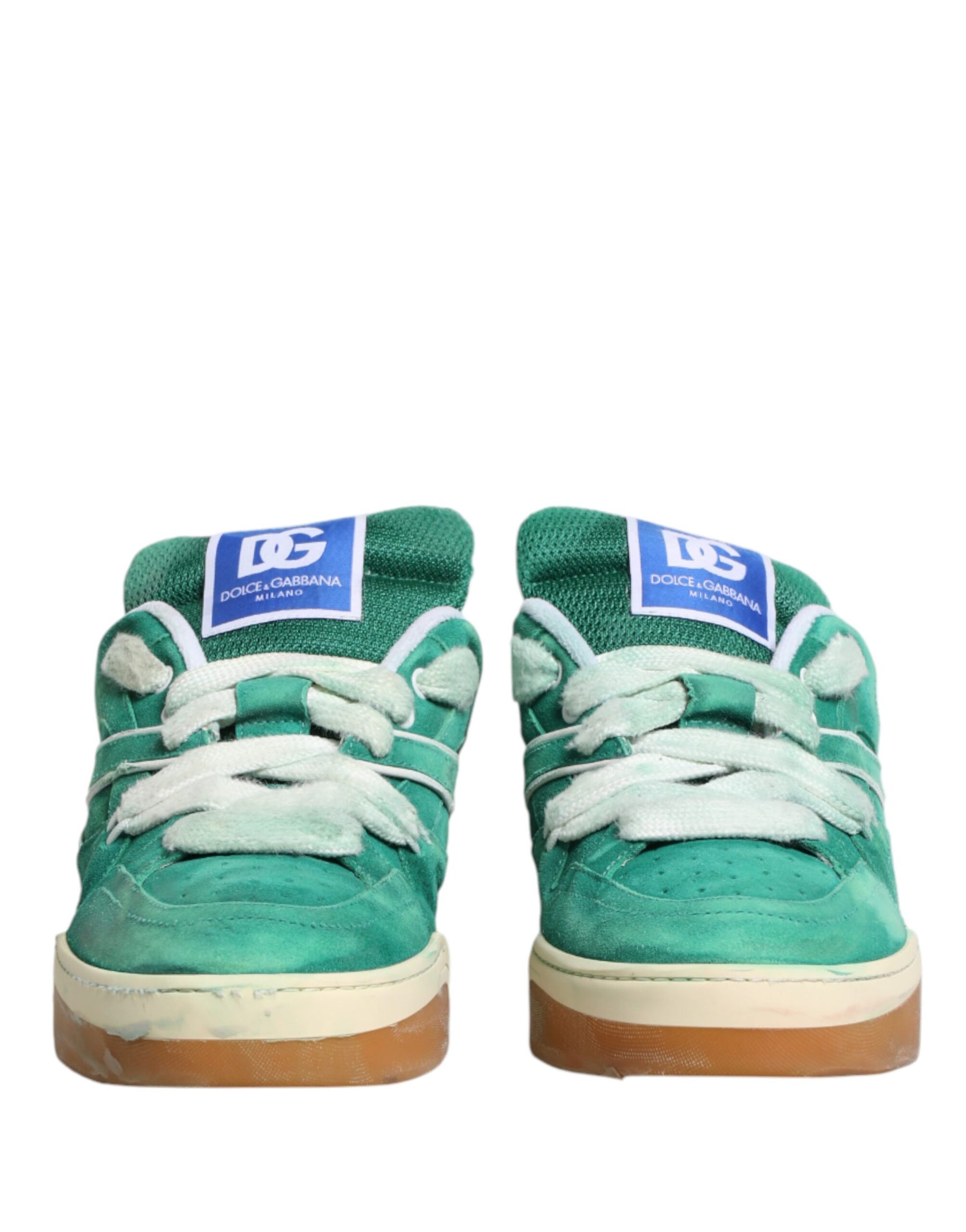 Dolce & Gabbana Green Suede New Roma Low Top Sneakers Shoes | Regal Royce