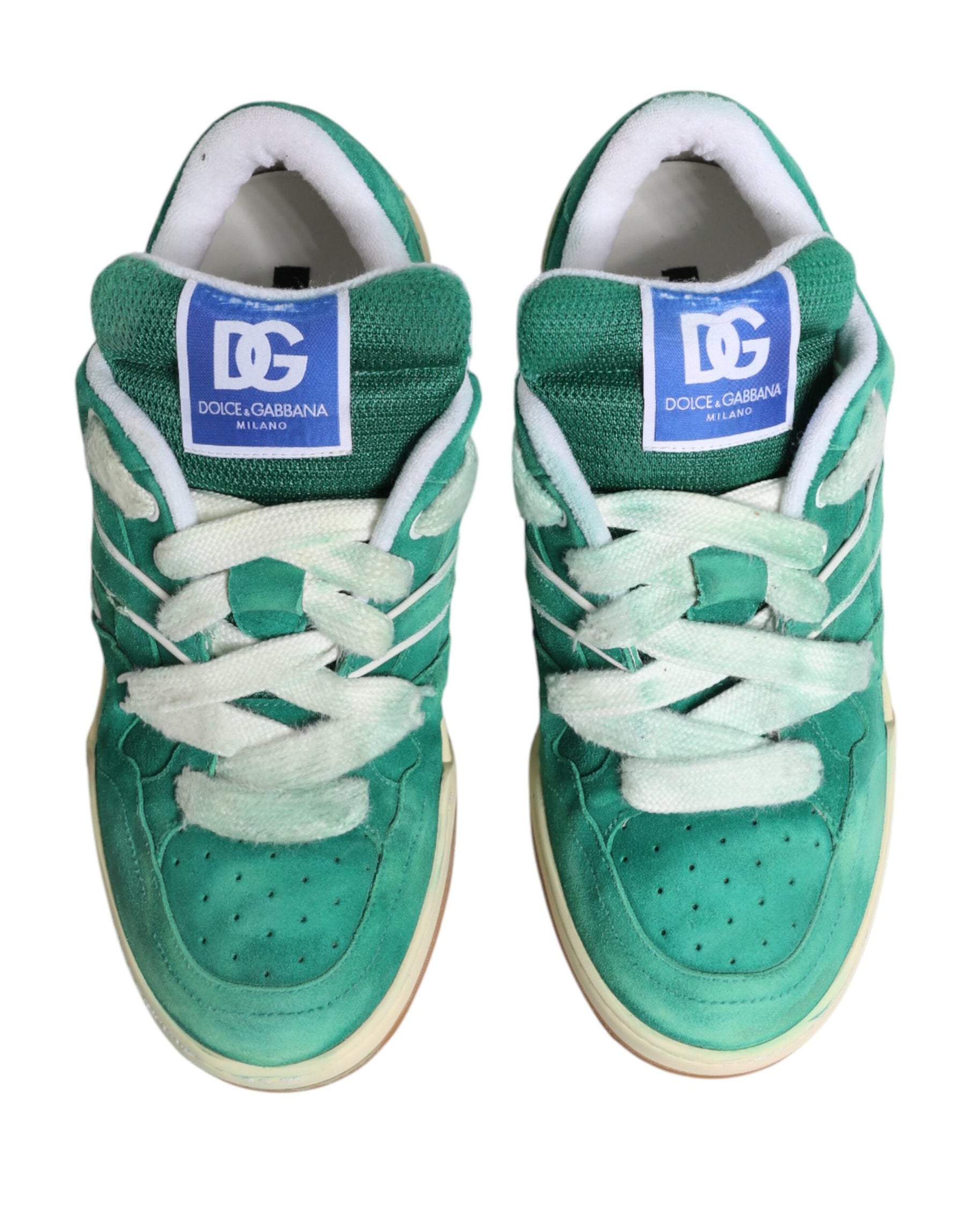 Dolce & Gabbana Green Suede New Roma Low Top Sneakers Shoes | Regal Royce