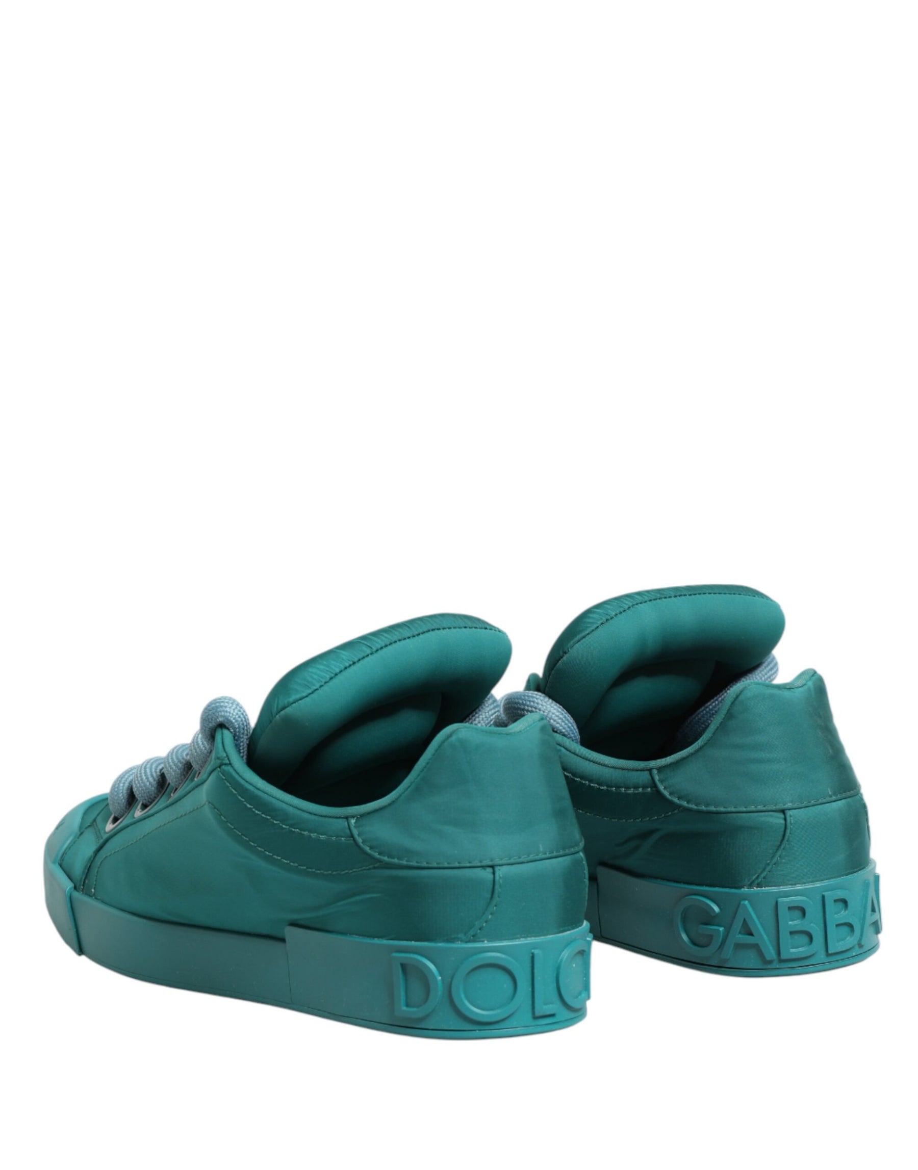 Dolce & Gabbana Teal Portofino Men Low Top Sneakers Shoes | Regal Royce