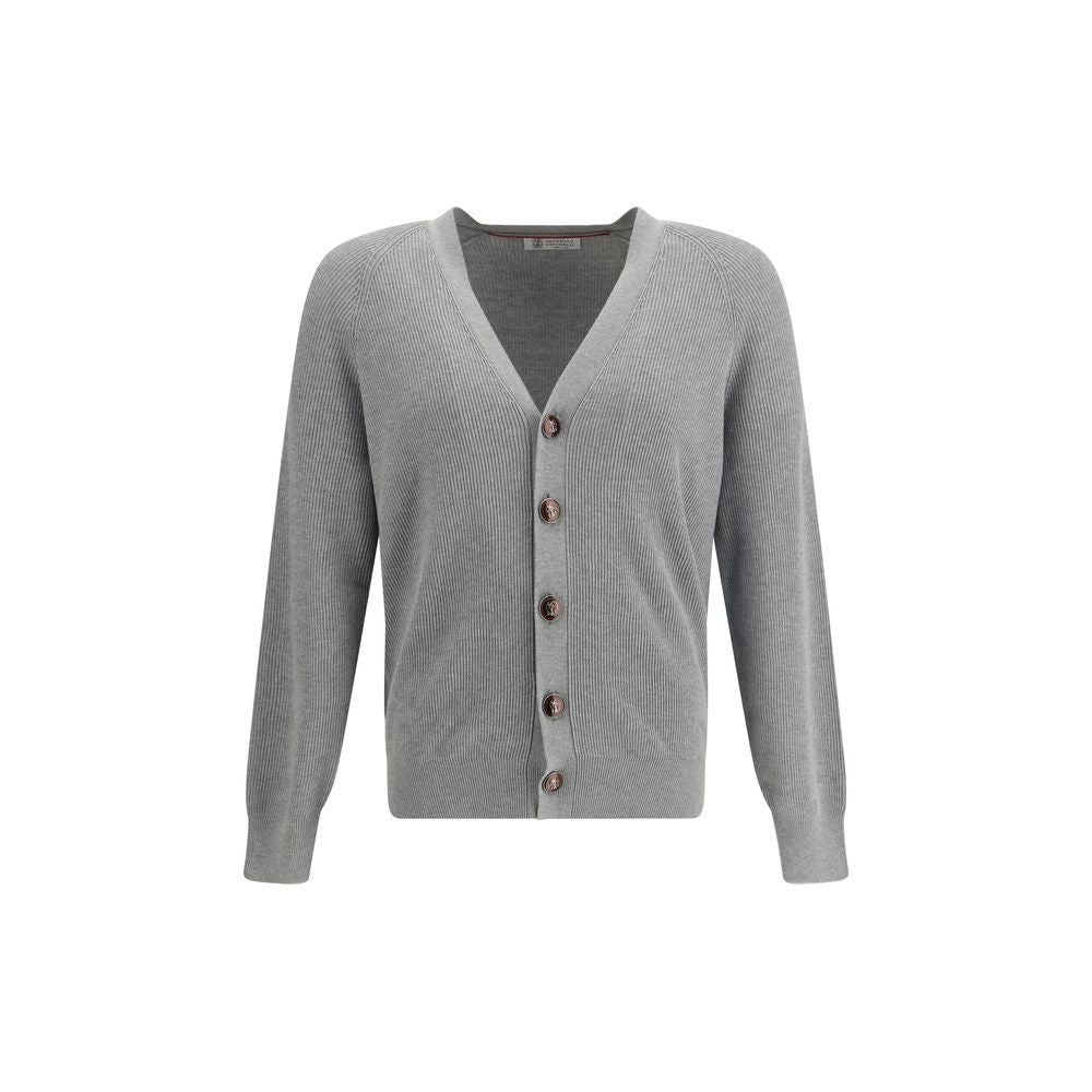 Brunello Cucinelli Gray Cotton Cardigan | Regal Royce