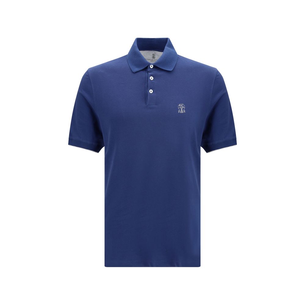 Brunello Cucinelli Blue Cotton Polo Shirt | Regal Royce