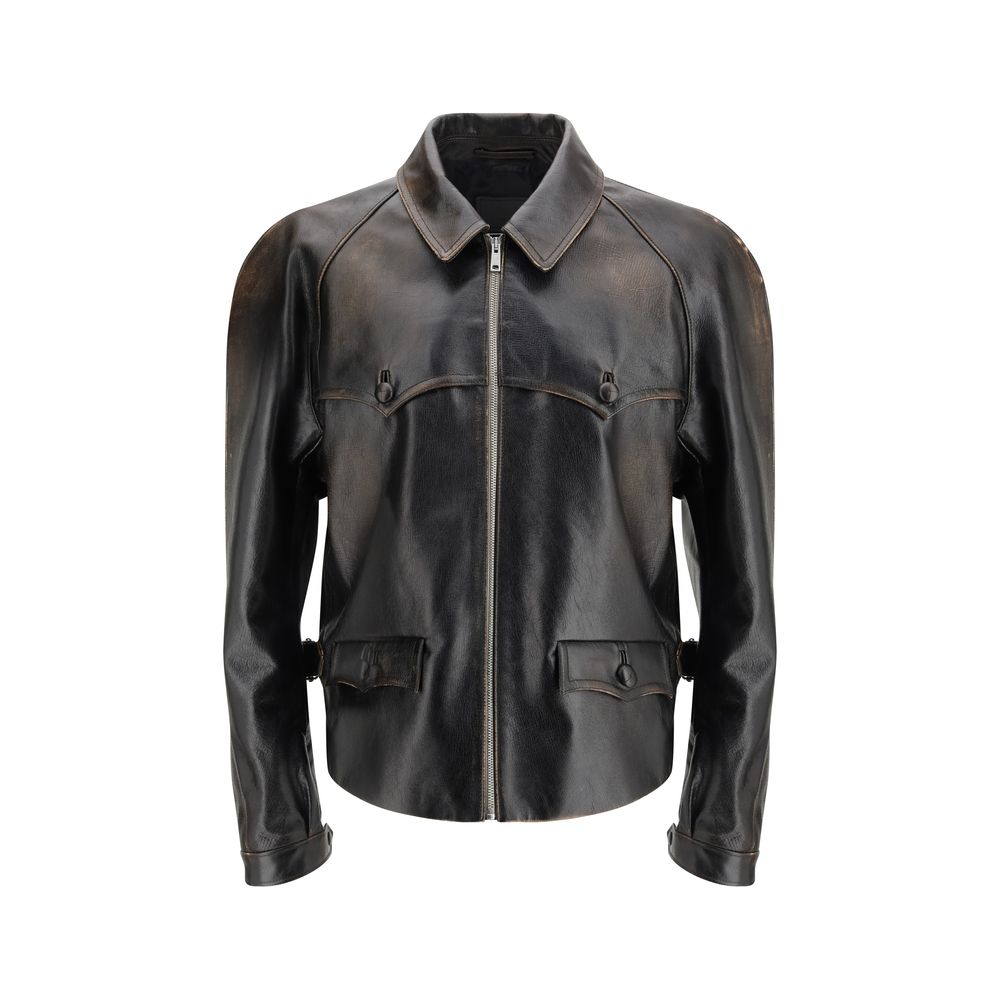 Prada Black Leather Jacket | Regal Royce