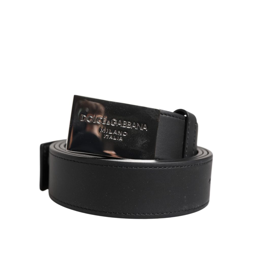 Dolce & Gabbana Black Calfskin Regular Belt | Regal Royce