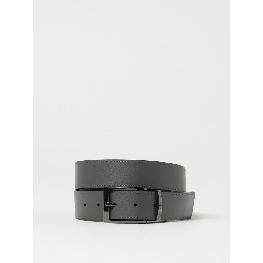 Emporio Armani Black Leather Regular Belt | Regal Royce