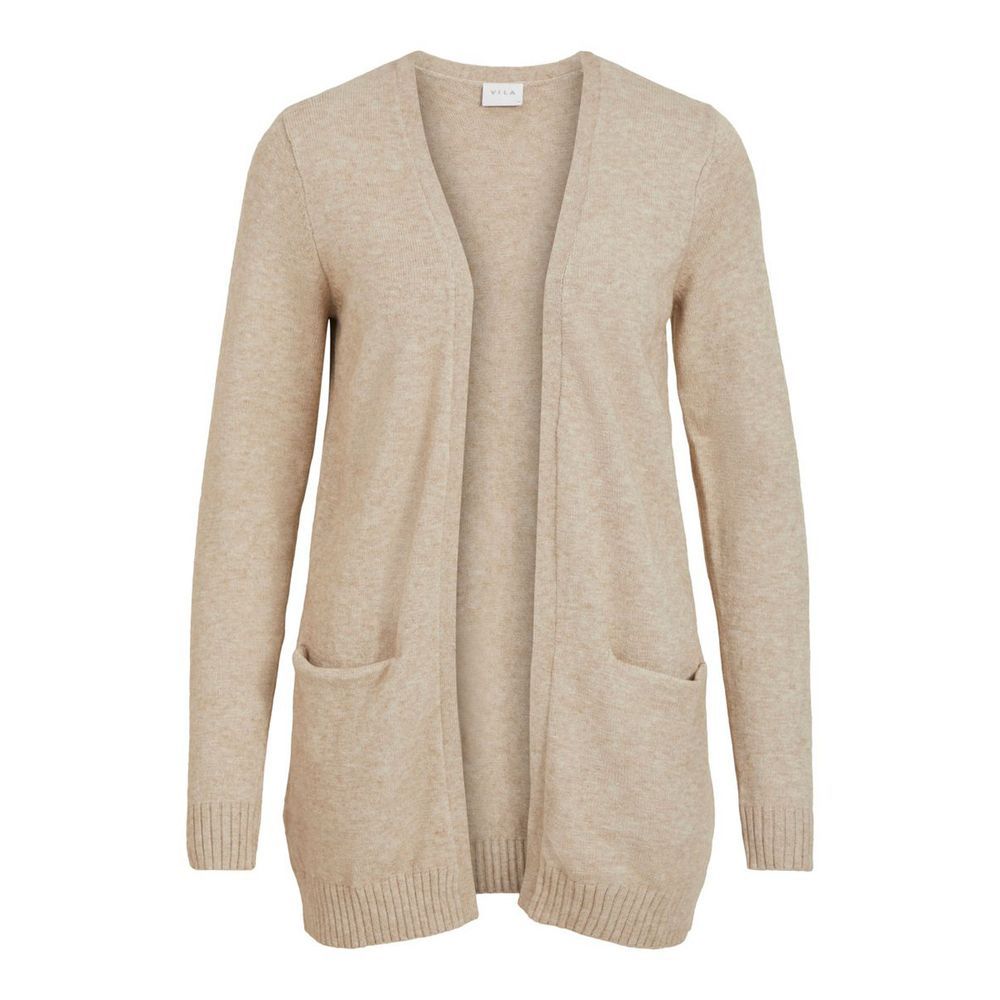 Vila Clothes Beige Viscose Cardigan | Regal Royce