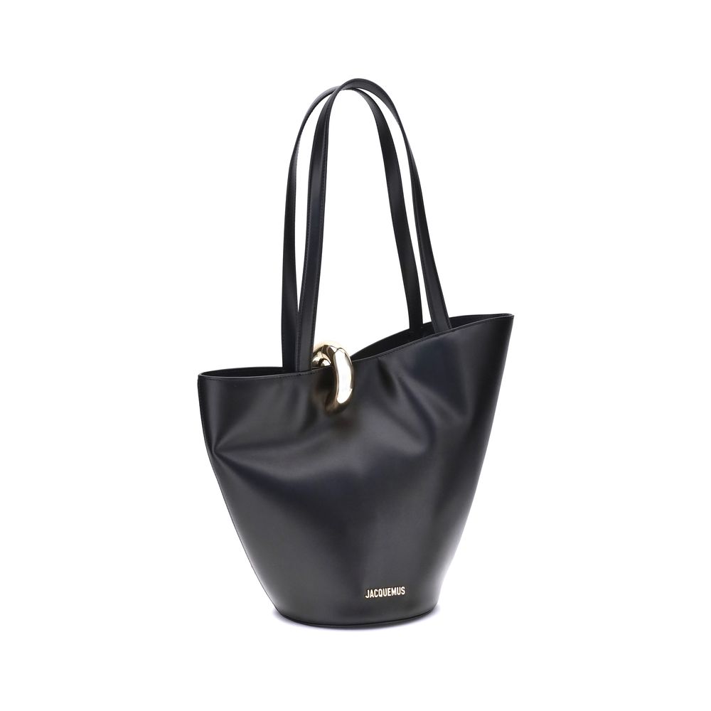 Jacquemus Black Calf Leather Bos Taurus Shoulder Bag | Regal Royce