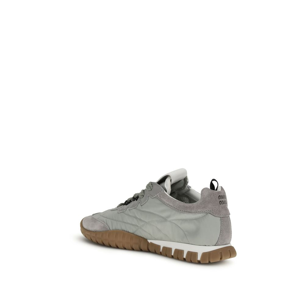 Miu Miu Gray Recycled Polyamide Athletic Sneakers | Regal Royce
