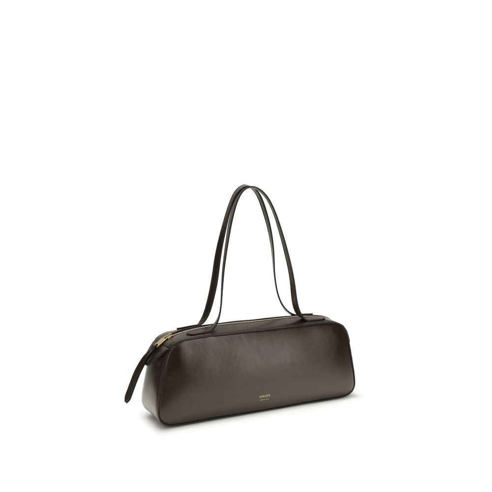 Khaite Brown Calf Leather Bos Taurus Shoulder Bag | Regal Royce