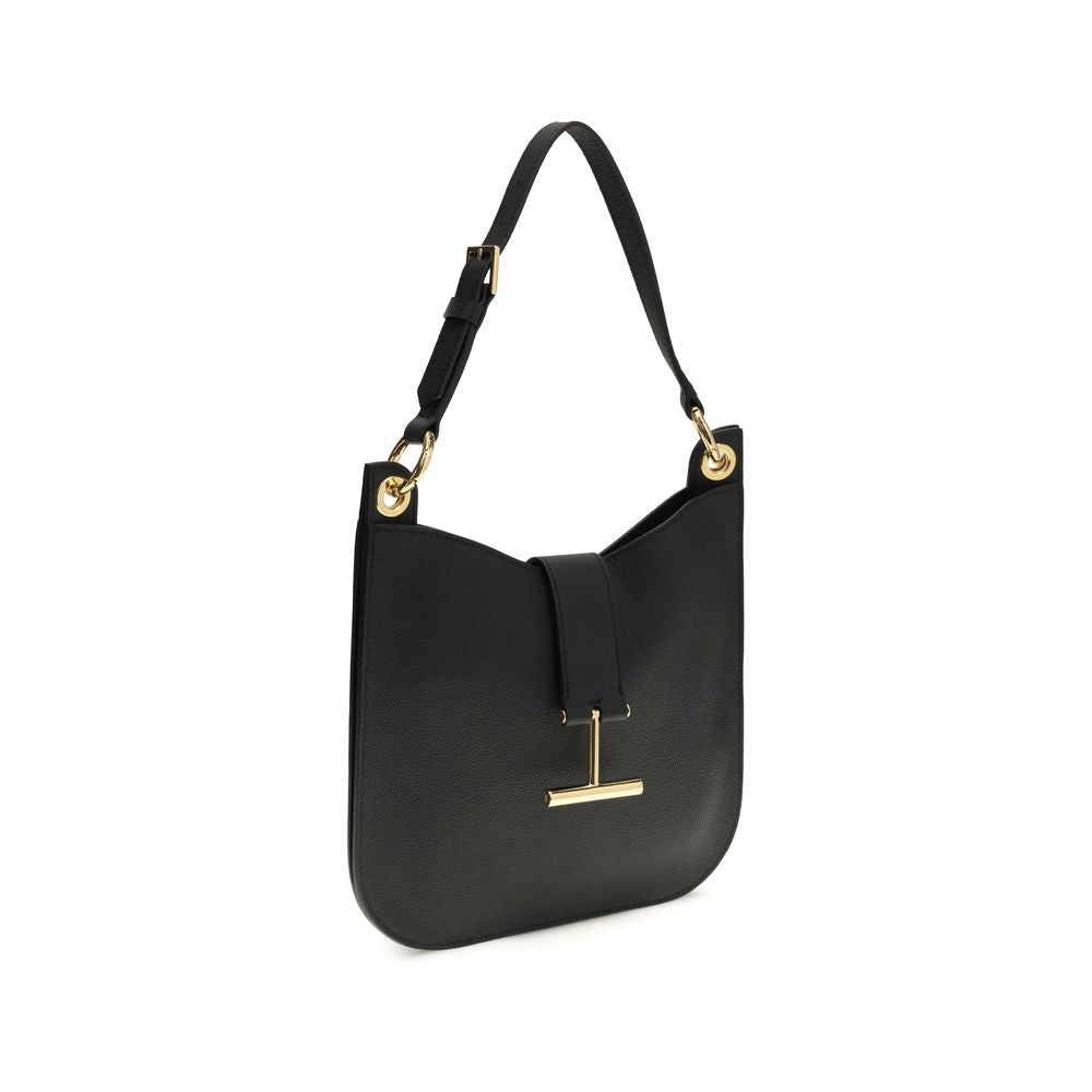 Tom Ford Black Calf Leather Bos Taurus Shoulder Bag | Regal Royce