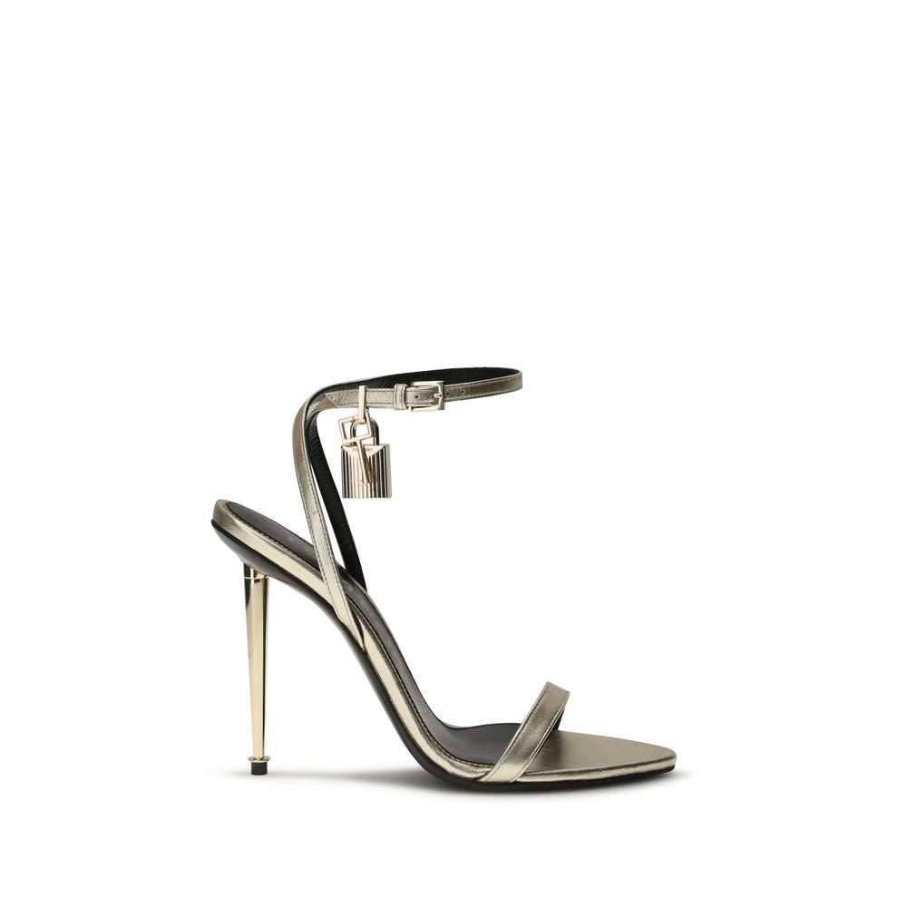 Tom Ford Gold Goatskin Stiletto Heel Sandals | Regal Royce