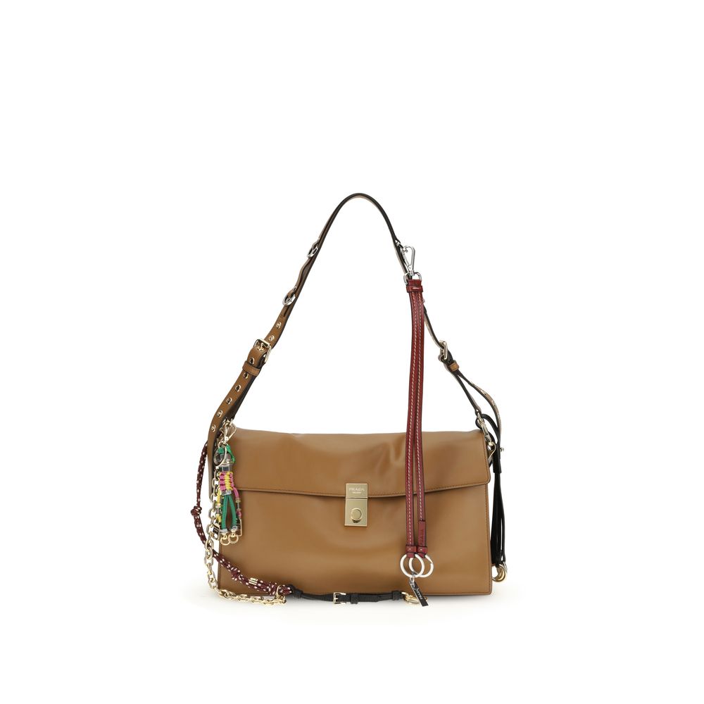 Prada Beige Calf Leather Bos Taurus Shoulder Bag | Regal Royce