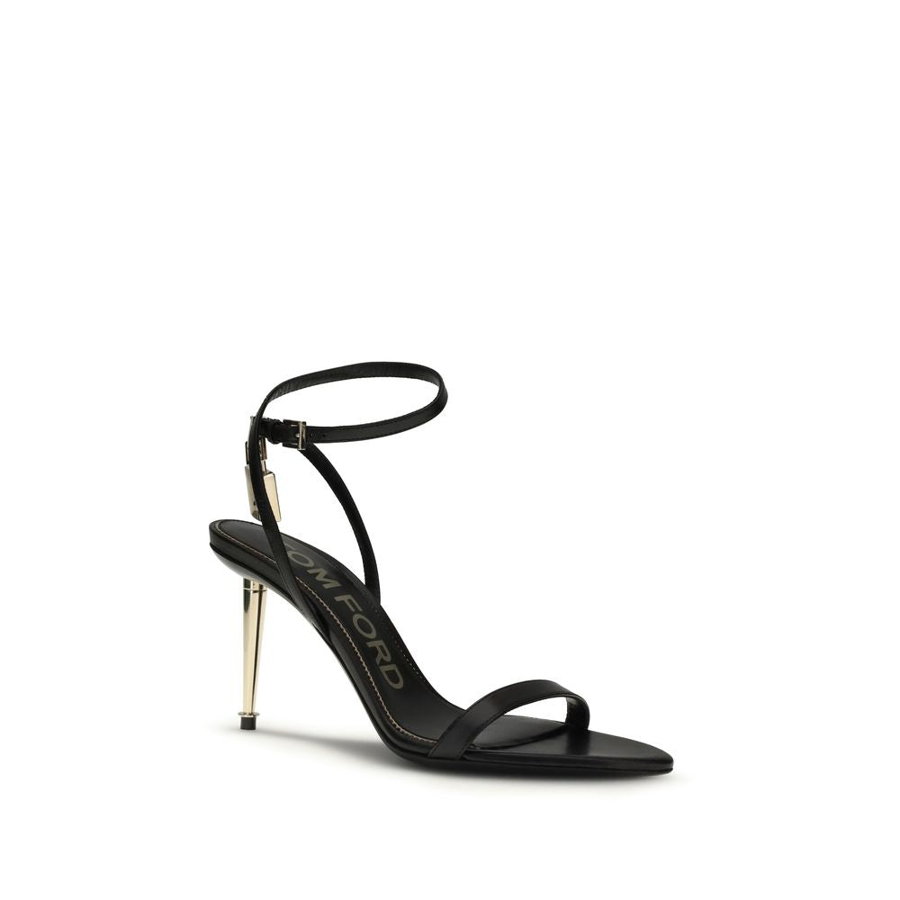 Tom Ford Black Goatskin Stiletto Heel Sandals | Regal Royce