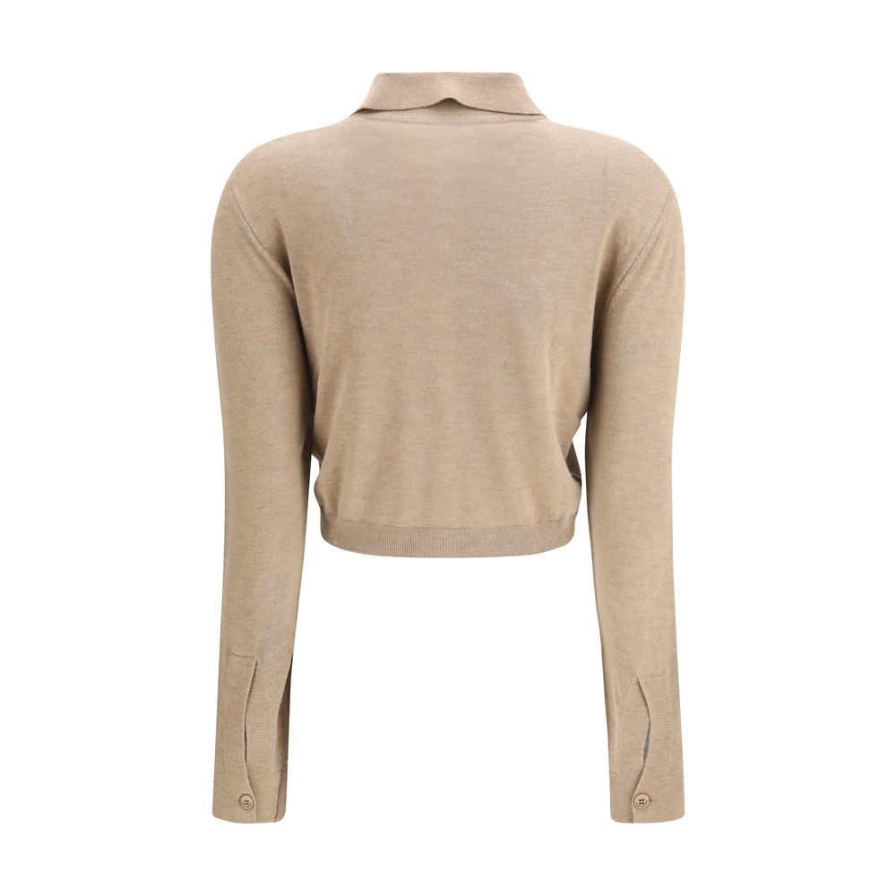 Marine Serre Beige Viscose Cardigan | Regal Royce