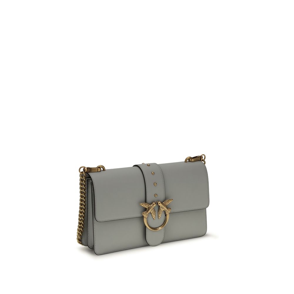 PINKO Gray Calf Leather Bos Taurus Shoulder Bag | Regal Royce