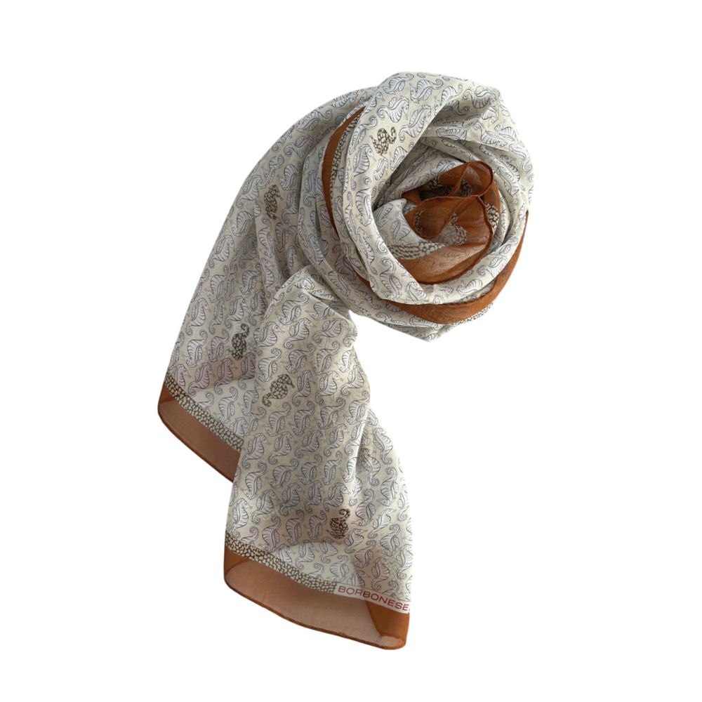 Borbonese Brown Silk Women Scarf | Regal Royce
