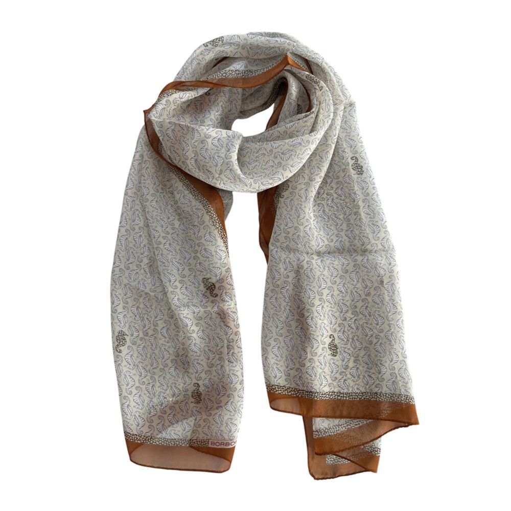 Borbonese Brown Silk Women Scarf | Regal Royce